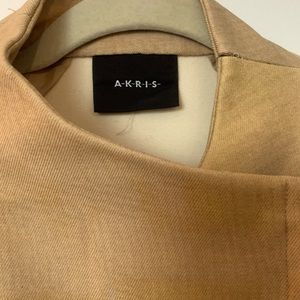 Akris designer wool color block jacket